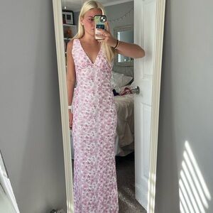 Beginning Boutique Frida Pink Lace Maxi Dress